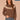 Heather Brown Multi Long Blouson Sleeve High Round Neck Fair Isle Argyle Banded Hem Plus Size Sweater Top