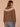 Heather Brown Multi Long Blouson Sleeve High Round Neck Fair Isle Argyle Banded Hem Plus Size Sweater Top