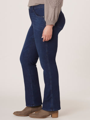 Indigo Denim "Ab"solution Itty Bitty Boot Double Side Seam Plus Size Jeans