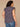 Navy Multi Print Double Ruffle Cap Sleeve Deep V-Neck Scallop Edge Detail Surplus Shirttail Hem Abstract Plus Size Knit Top