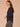 Heather Navy Long Blouson Sleeve Mandarin Collar Half Placket Embroidered Surplus Hi-Low Hem Mixed Media Plus Size Knit Top