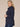 Heather Carbon Blue Long Drop Shoulder Ribbon Detailing Sleeve Cowl Neck with Ties Mitered Front Round Surplus Hi-Low Hem Plus Size Knit Tunic