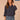 Orion Blue Three Quarter Tucked Sleeve Collar Neck Button Down Front Pocket Bubble Hem Plus Size Woven Shirt