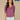 Heather Passion Fruit Elbow Blouson Puff Sleeve Smocked Cuff Scallop V-Neck Center Front Seam Plus Size Knit Top