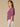 Heather Passion Fruit Elbow Blouson Puff Sleeve Smocked Cuff Scallop V-Neck Center Front Seam Plus Size Knit Top