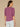 Heather Passion Fruit Elbow Blouson Puff Sleeve Smocked Cuff Scallop V-Neck Center Front Seam Plus Size Knit Top
