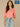 Heather Vintage Coral Elbow Blouson Puff Sleeve Smocked Cuff Scallop V-Neck Center Front Seam Plus Size Knit Top
