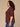 Heather Cherry Chocolate Elbow Puff Blouson Sleeve Scallop V-Neck Smocked Shoulder Back Front Center Seam Shirttail Hem Plus Size Knit Top
