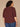 Heather Cherry Chocolate Elbow Puff Blouson Sleeve Scallop V-Neck Smocked Shoulder Back Front Center Seam Shirttail Hem Plus Size Knit Top
