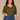 Heather Lily Pad Elbow Puff Blouson Sleeve Scallop V-Neck Smocked Shoulder Back Front Center Seam Shirttail Hem Plus Size Knit Top