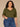 Heather Lily Pad Elbow Puff Blouson Sleeve Scallop V-Neck Smocked Shoulder Back Front Center Seam Shirttail Hem Plus Size Knit Top