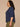 Heather Midnight Elbow Blouson Puff Sleeve Mandarin Collar V-neck Smocking Pintuck Shirttail Hem Plus Size Knit Top