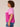 Blooming Orchid Schocking Raspberry Short Bell Puff Shoulder Sleeve Scoop Neck Placement Tie Dye Print Knit Plus Size Tee Top