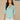 Aqua Haze Elbow Roll Cuff Sleeve Round Split V-Neck Surplus Shirttail Hem Plus Size Knit Top
