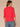 Coral Punch Elbow Roll Cuff Sleeve Round Split V-Neck Surplus Shirttail Hem Plus Size Knit Top