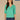 Deep Jade Elbow Roll Cuff Sleeve Round Split V-Neck Surplus Shirttail Hem Plus Size Knit Top

