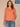 Maple Leaf Elbow Roll Cuff Sleeve Round Split V-Neck Surplus Shirttail Hem Plus Size Knit Top