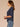 Navy Elbow Roll Cuff Sleeve Round Split V-Neck Surplus Shirttail Hem Plus Size Knit Top