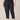 Navy Skyrise Paper Bag Waist Embroidered Self Tie Barrel Leg Buttoned Pocket Roll Cuff Plus Size Pant