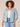 Chambray Blue Autumn Sunset Multi Three Quarter Blouson Sleeve Open Front Crochet Trim Reversible Abstract Print Round Neck Side Pocket Woven Plus Size Jacket