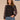 Black Multi Long Seamless Dolman Sleeve Crew Neck Shirttail Hem Abstract Floral Placement Print Plus Size Knit Top