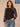 Black Multi Long Seamless Dolman Sleeve Crew Neck Shirttail Hem Abstract Floral Placement Print Plus Size Knit Top