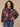 Navy Multi Floral Print Long Drop Shoulder Batwing Sleeve Surplus Boat Neck Placement Plus Size Knit Top