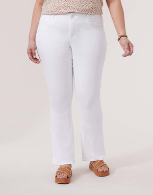 "Ab"solution Plus Size Straight Leg Jeans Optic White Stretch Denim
