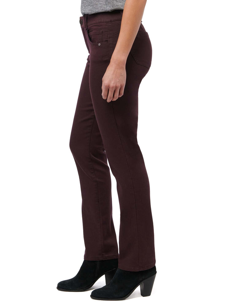 "Ab"solution Booty Lift Straight Leg Colored Jeans Stretch Deep Burgundy