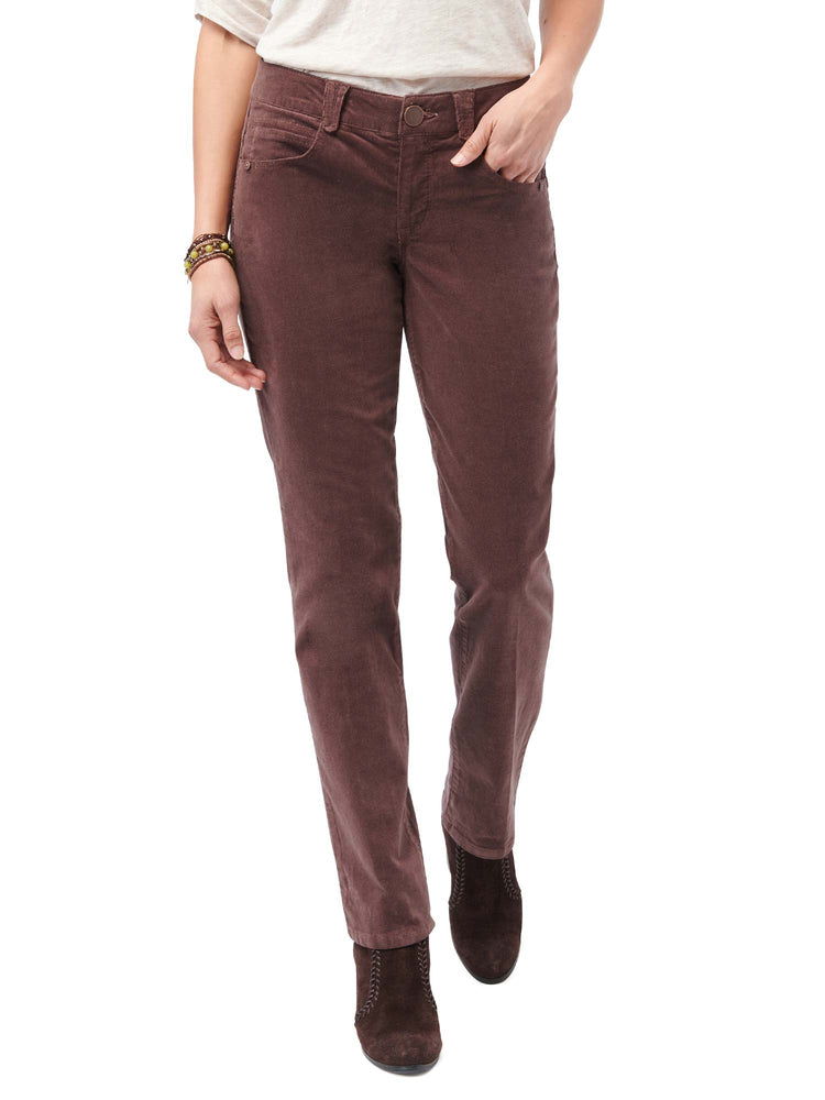 Womens Soft Surroundings Pants  Pull-On Relaxed Straight Corduroy Pants  Burnt Hickory ~ Gail Short Writes