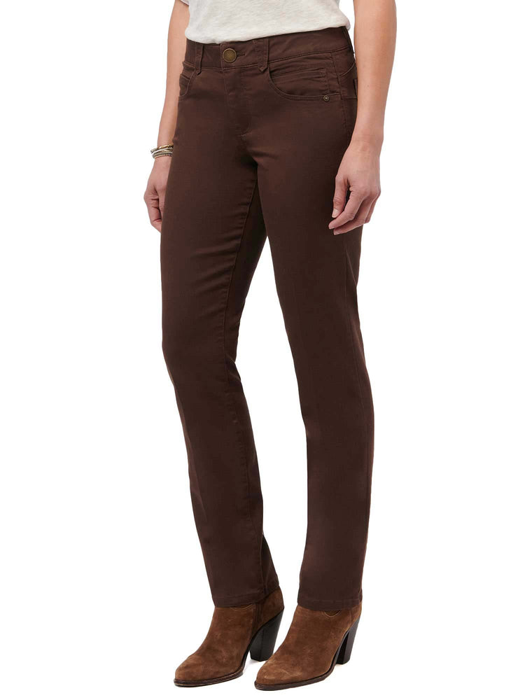Cold Brew Brown "Ab"solution 33 inch Inseam Tall Booty Lift Straight Leg Jeans