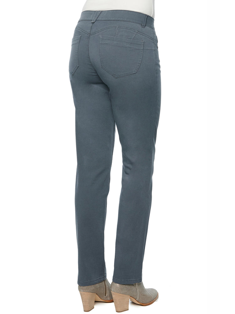 
            
                Load image into Gallery viewer, Shadow Grey &amp;quot;Ab&amp;quot;solution Colored Straight Leg Booty Lift Jeans
            
        