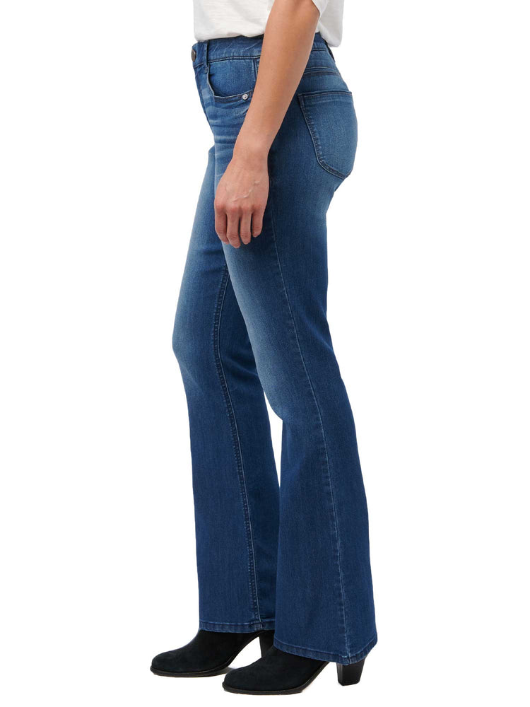 "Ab"solution Blue Denim High Rise Itty Bitty Boot Jeans