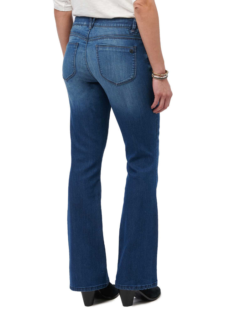 "Ab"solution Blue Denim High Rise Itty Bitty Boot Jeans