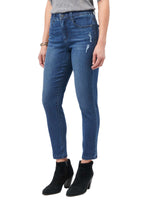 Ab"solution Blue Vintage Denim Modern High Rise Distressed Ankle Length Jeans