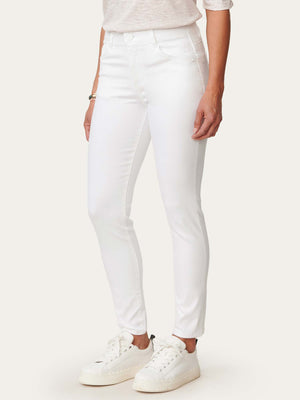 "Ab"solution High Rise White Denim Ankle Length Jeans 