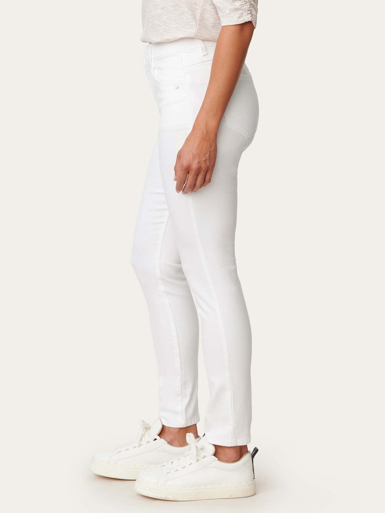 "Ab"solution High Rise White Denim Ankle Length Jeans 