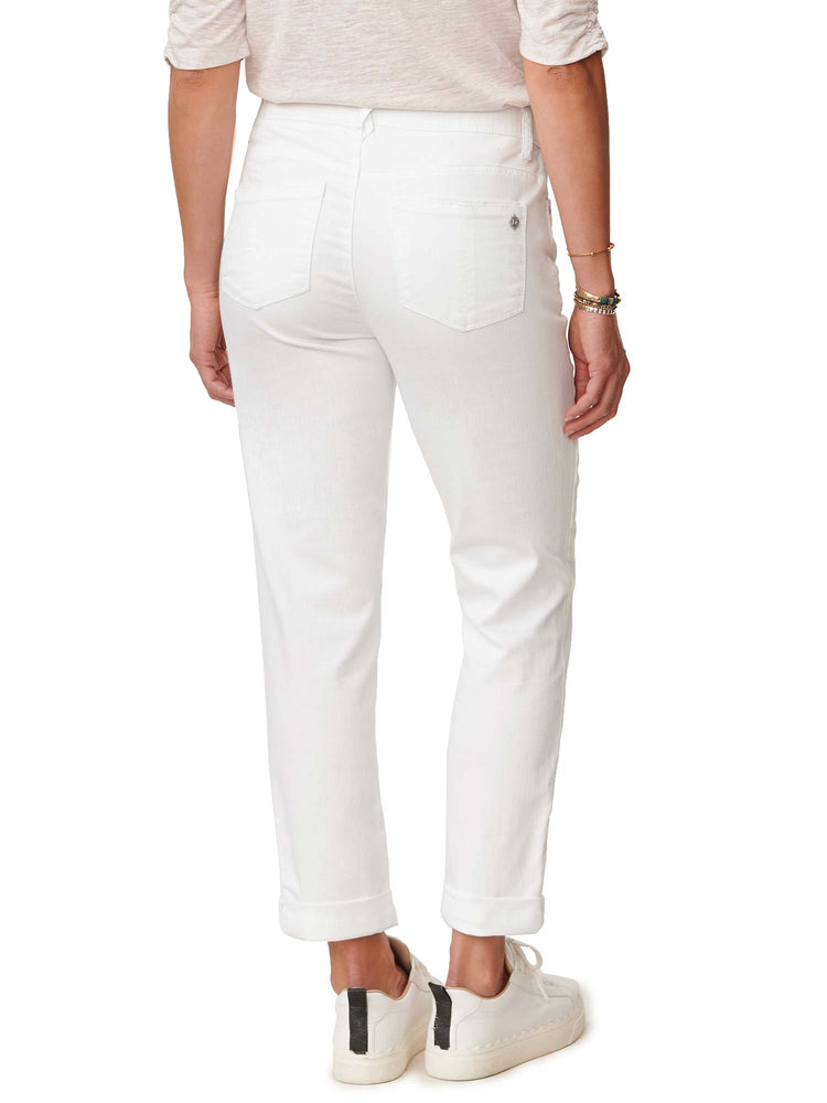
            
                Load image into Gallery viewer, &amp;quot;Ab&amp;quot;solution White Denim Girlfriend Jeans
            
        