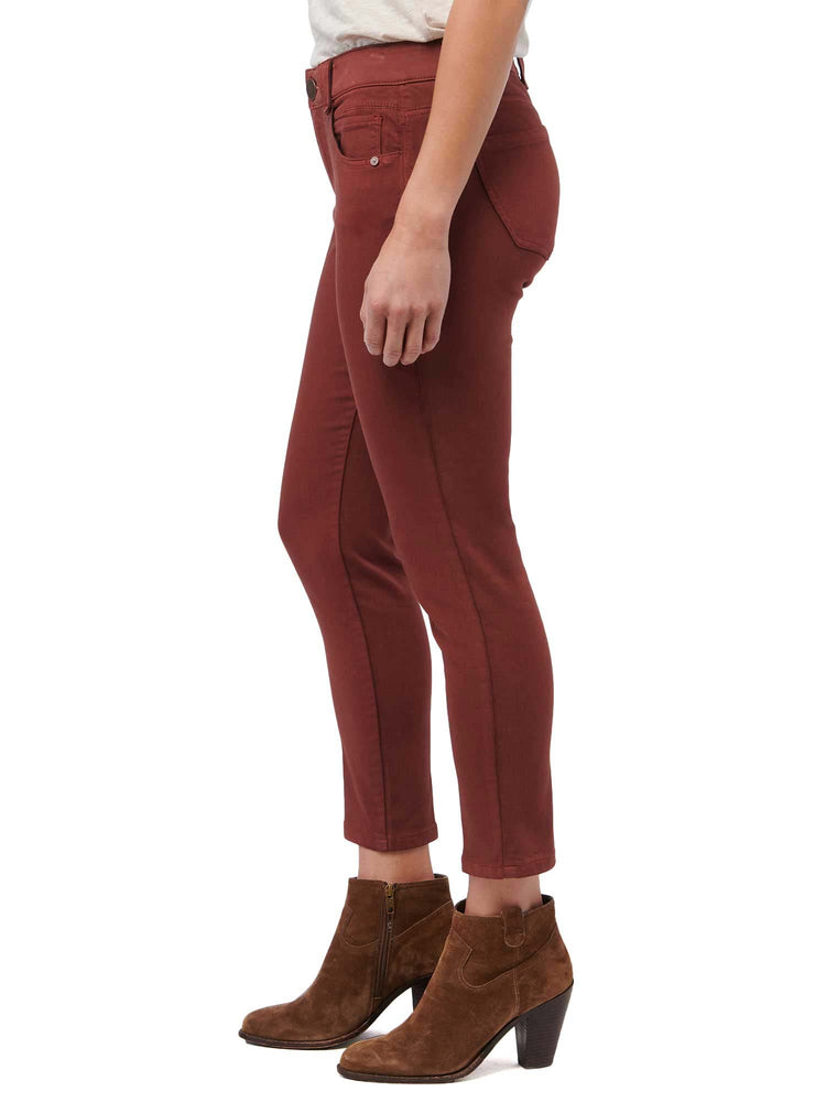 "Ab"solution Booty Lift Ankle Length Stretch Colored Jeggings burnt henna copper skinny jeans