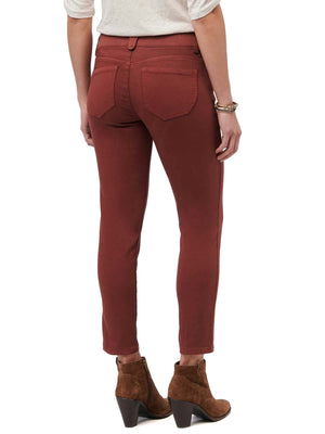 "Ab"solution Booty Lift Ankle Length Stretch Colored Jeggings burnt henna copper skinny jeans