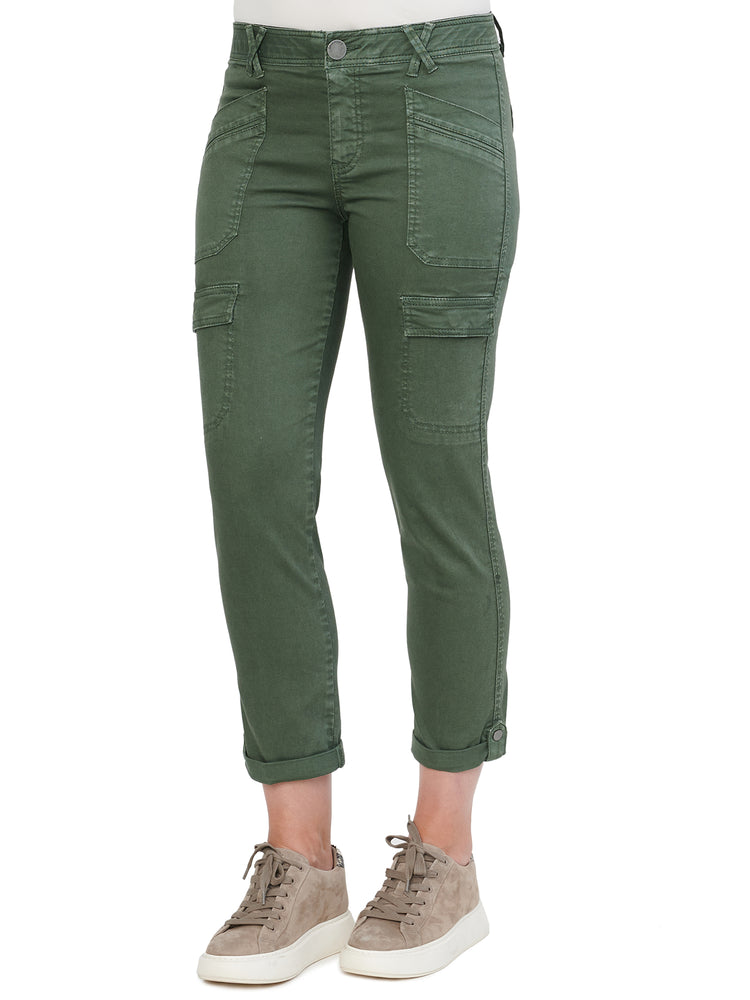 
            
                Load image into Gallery viewer, &amp;quot;Ab&amp;quot;solution High Rise Roll Cuff Cargo Pocket Utility laurel wreath green Colored Pants
            
        