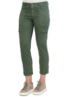 "Ab"solution High Rise Roll Cuff Cargo Pocket Utility laurel wreath green Colored Pants