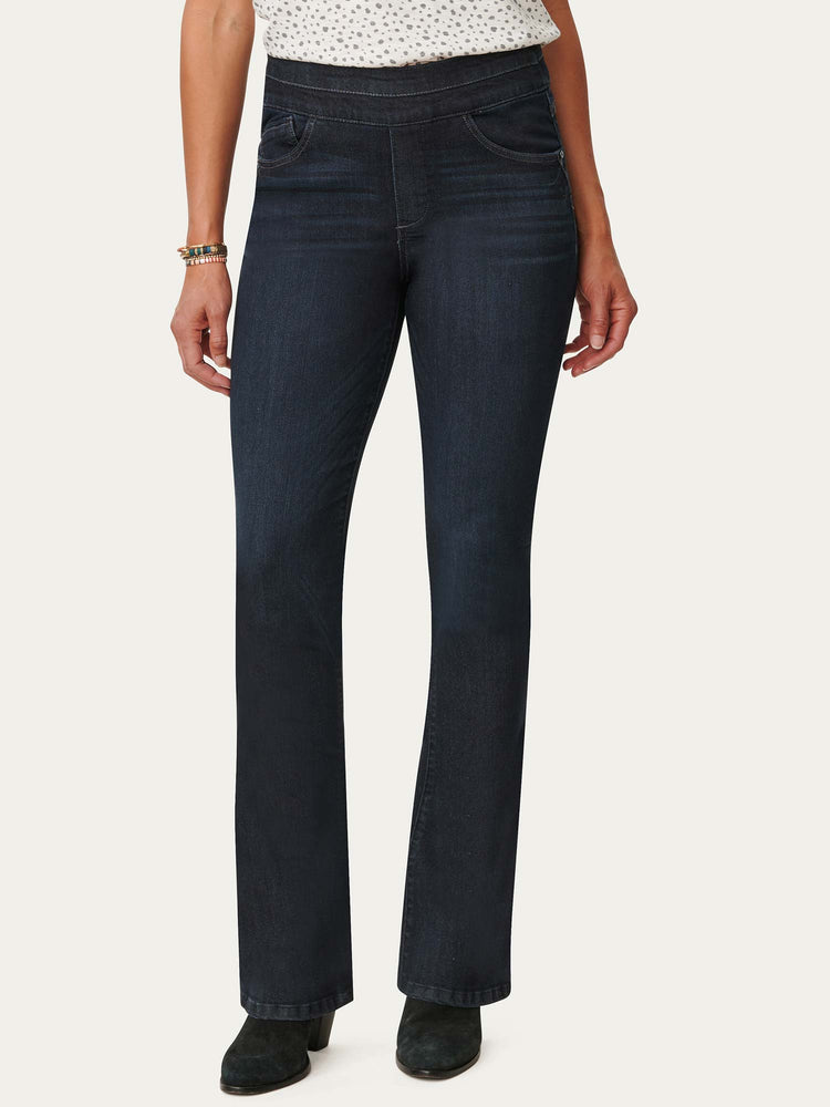 
            
                Load image into Gallery viewer, &amp;quot;Ab&amp;quot;solution High Rise Indigo Denim Itty Bitty Boot Pull On Glider Jean
            
        