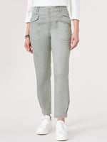 Deep Seagrass "Ab"solution Skyrise Pleated Hem Double Button Utility Pant
