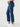 "Ab"solution Blue Denim Double Layer Fray Hem Kick Flare Jeans