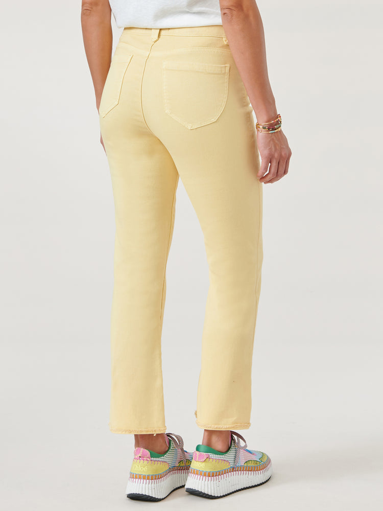 
            
                Load image into Gallery viewer, Honey Butter Yellow &amp;quot;Ab&amp;quot;solution High Rise Colored Itty Bitty Flare Jean
            
        