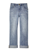 "Ab"solution High Rise Light Blue Artisanal Denim Boyfriend Jeans 