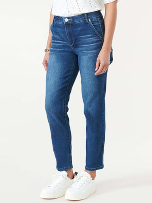 
            
                Load image into Gallery viewer, &amp;quot;Ab&amp;quot;solution High Rise Blue Slim Straight Carpenter Jeans
            
        