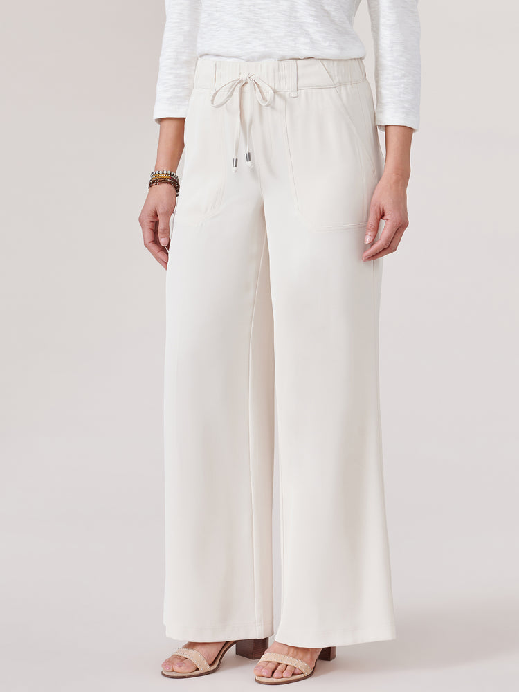 
            
                Load image into Gallery viewer, Blanched Almond &amp;quot;Ab&amp;quot;leisure High Rise Tie Waist  Wide Leg Utility Pants
            
        