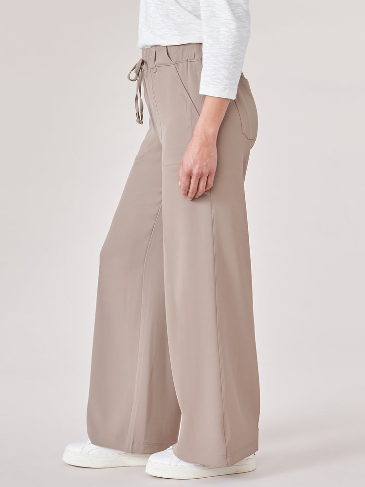 
            
                Load image into Gallery viewer, Moonrock Taupe &amp;quot;Ab&amp;quot;leisure High Rise Tie Waist  Wide Leg Utility Pants
            
        